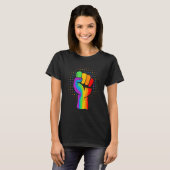 Rainbow Fist Pride Lgbtqia T-Shirt (Vorne ganz)