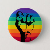 Rainbow FIST-Taste LGBT PRIDE Button (Vorderseite)
