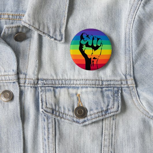 Rainbow FIST-Taste LGBT PRIDE Button (Beispiel)