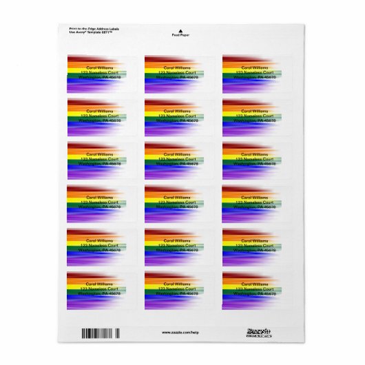 Rainbow Flag Address Labels Adressaufkleber (Vorne)