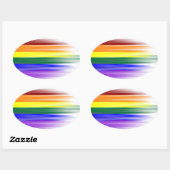Rainbow-Flag-Aufkleber (Oval) Ovaler Aufkleber (Blatt)