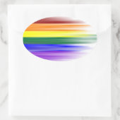 Rainbow-Flag-Aufkleber (Oval) Ovaler Aufkleber (Tasche)