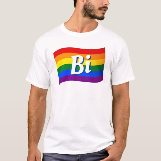 Rainbow Flag Bi Bisexual pride LGBT LGBTQ Stolz T-Shirt (Vorderseite)