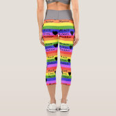 Rainbow Flag Black Living Matter Text LGBTQ Capri Leggings (Rückseite)