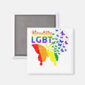 Rainbow Flag Butterfly LGBT Magnet (Vorderseite/Rückseite)