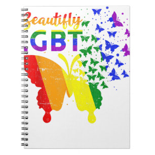 Rainbow Flag Butterfly LGBT Notizblock