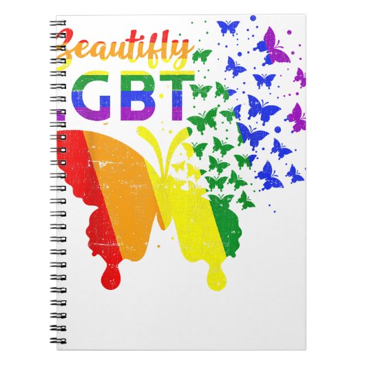 Rainbow Flag Butterfly LGBT Notizblock (Vorderseite)