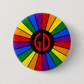 RAINBOW FLAG BUTTON RAYS + Ihr Zeichen oder Monogr (Vorderseite)