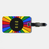 RAINBOW FLAG BUTTON RAYS + Ihr Zeichen oder Monogr Gepäckanhänger (Rückseite horizontal)