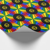 RAINBOW FLAG BUTTON RAYS + Ihr Zeichen oder Monogr Geschenkpapier (Ecke)