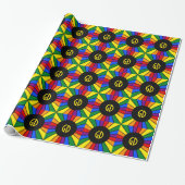 RAINBOW FLAG BUTTON RAYS + Ihr Zeichen oder Monogr Geschenkpapier (Ungerollt)
