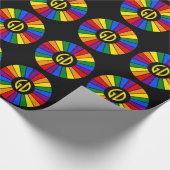 RAINBOW FLAG BUTTON RAYS + Ihr Zeichen oder Monogr Geschenkpapier (Ecke)