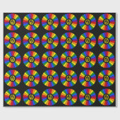 RAINBOW FLAG BUTTON RAYS + Ihr Zeichen oder Monogr Geschenkpapier (Flach)