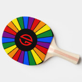 RAINBOW FLAG BUTTON RAYS + Ihr Zeichen oder Monogr Tischtennis Schläger (Seitenansicht)