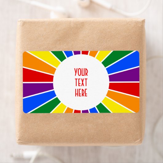 RAINBOW FLAG BUTTON RAYS + Ihr Zeichen oder Text (Insitu)
