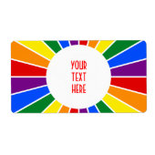 RAINBOW FLAG BUTTON RAYS + Ihr Zeichen oder Text (Vorne)