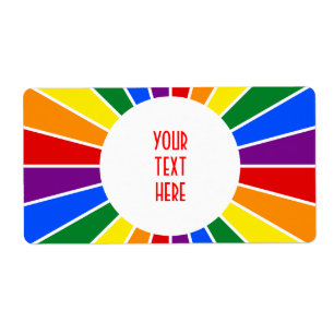 RAINBOW FLAG BUTTON RAYS + Ihr Zeichen oder Text
