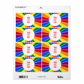 RAINBOW FLAG BUTTON RAYS + Ihr Zeichen oder Text (Vorne)