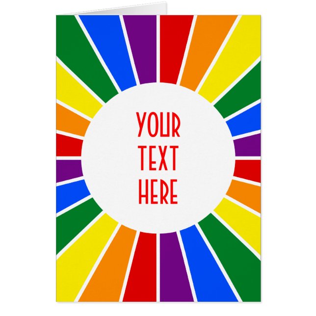 RAINBOW FLAG BUTTON RAYS + Ihr Zeichen oder Text (Vorne)