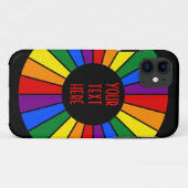 RAINBOW FLAG BUTTON RAYS + Ihr Zeichen oder Text Case-Mate iPhone Hülle (Rückseite (Horizontal))