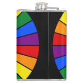 RAINBOW FLAG BUTTON RAYS + Ihr Zeichen oder Text Flachmann (Rückseite)
