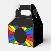 RAINBOW FLAG BUTTON RAYS + Ihr Zeichen oder Text Geschenkschachtel (Rückseite)