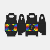 RAINBOW FLAG BUTTON RAYS + Ihr Zeichen oder Text Geschenkschachtel (Ungefaltet)