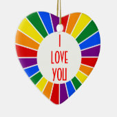 RAINBOW FLAG BUTTON RAYS + Ihr Zeichen oder Text Keramik Ornament (Rechts)