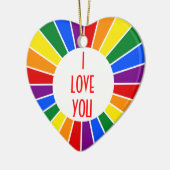 RAINBOW FLAG BUTTON RAYS + Ihr Zeichen oder Text Keramik Ornament (Links)