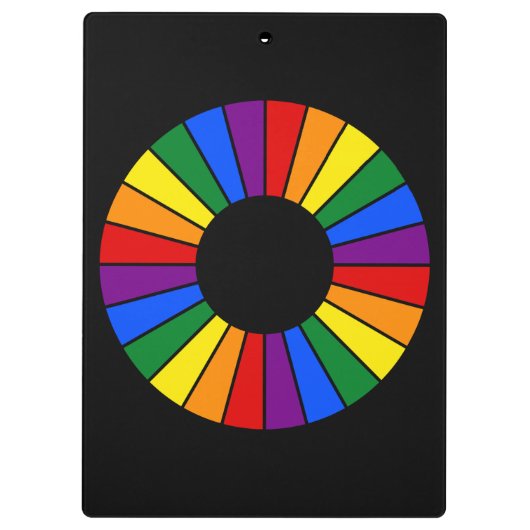 RAINBOW FLAG BUTTON RAYS + Ihr Zeichen oder Text Klemmbrett (Rückseite)