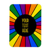 RAINBOW FLAG BUTTON RAYS + Ihr Zeichen oder Text Magnet (Vertikal)