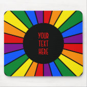 RAINBOW FLAG BUTTON RAYS + Ihr Zeichen oder Text Mousepad (Vorne)
