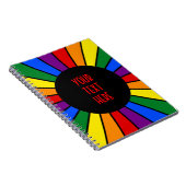RAINBOW FLAG BUTTON RAYS + Ihr Zeichen oder Text Notizblock (Rechte Seite)