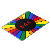 RAINBOW FLAG BUTTON RAYS + Ihr Zeichen oder Text Notizblock (Linke Seite)