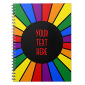 RAINBOW FLAG BUTTON RAYS + Ihr Zeichen oder Text Notizblock (Vorderseite)