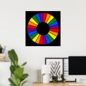RAINBOW FLAG BUTTON RAYS + Ihr Zeichen oder Text Poster (Heimbüro)