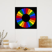 RAINBOW FLAG BUTTON RAYS + Ihr Zeichen oder Text Poster (Küche)