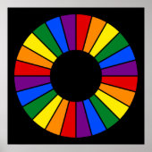 RAINBOW FLAG BUTTON RAYS + Ihr Zeichen oder Text Poster (Vorne)