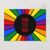 RAINBOW FLAG BUTTON RAYS + Ihr Zeichen oder Text Postkarte (Vorderseite)