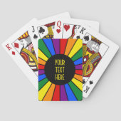 RAINBOW FLAG BUTTON RAYS + Ihr Zeichen oder Text Spielkarten (Rückseite)