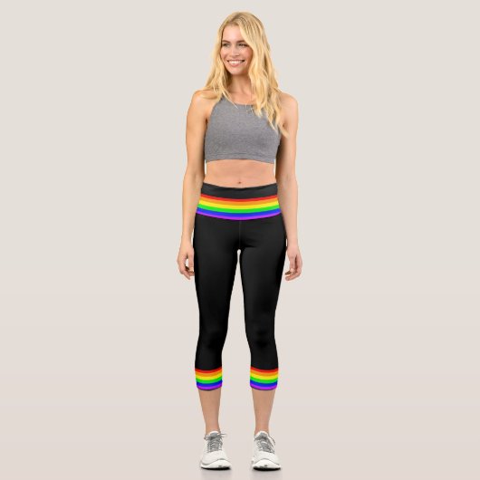 Rainbow Flag Capri Leggings (Vorderseite)