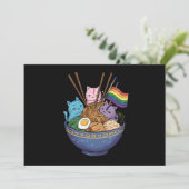 Rainbow Flag Cats Ramen Anime Gay Pride Monat LGBT Einladung (Stehend Vorderseite)