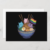 Rainbow Flag Cats Ramen Anime Gay Pride Monat LGBT Einladung (Vorne/Hinten)