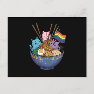 Rainbow Flag Cats Ramen Anime Gay Pride Monat LGBT Postkarte