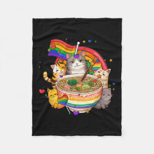 Rainbow Flag Cats Ramen Anime Gay Pride Monatsblen Fleecedecke