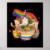 Rainbow Flag Cats Ramen Anime Gay Pride Monatsblen Poster (Vorne)