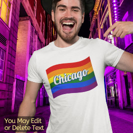 Rainbow Flag Chicago Gay Pride LGBT LGBTQ T-Shirt