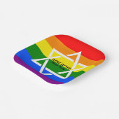 Rainbow Flag Custom Hebrew Happy Purim Pappteller (Gewinkelt)