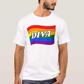 Rainbow Flag DIVA fabelhafter Gay Pride LGBT LGBTQ T-Shirt (Vorderseite)