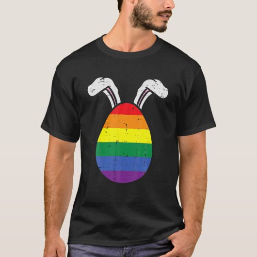 Rainbow Flag Ei Bunny Oars Gay Pride OsterlGBT T-Shirt (Vorderseite)